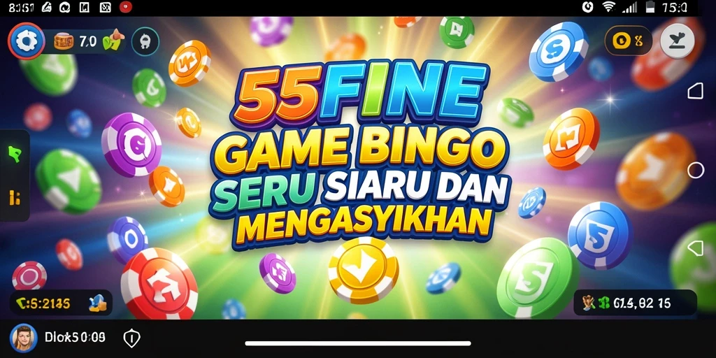 Tampilan gameplay seru di 55FIVE dengan suasana Bingo yang menggembirakan.