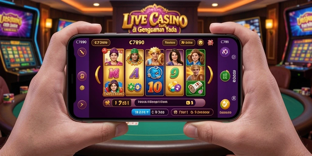 Screenshot gameplay Live Casino C7890 dengan dealer langsung.