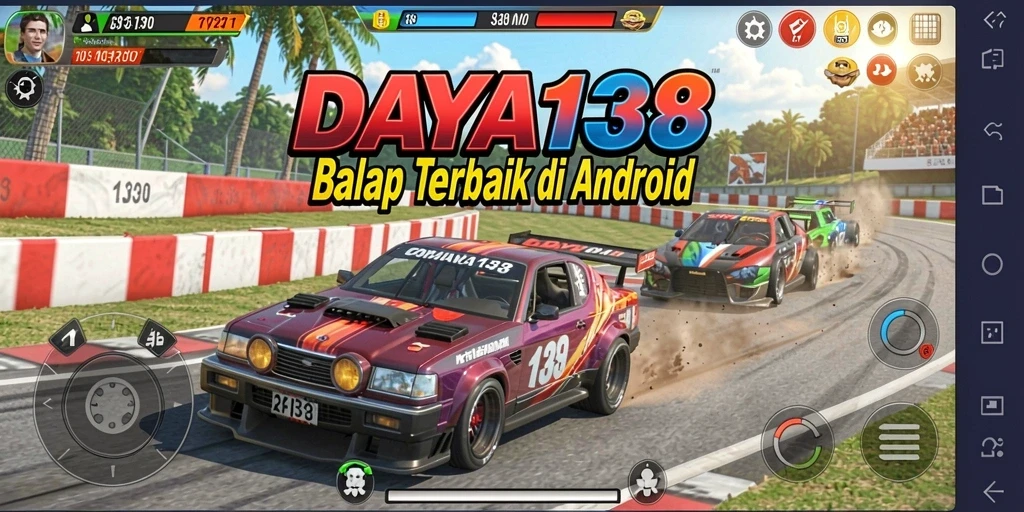 Screenshot permainan DAYA138 menampilkan aksi balapan yang mendebarkan.