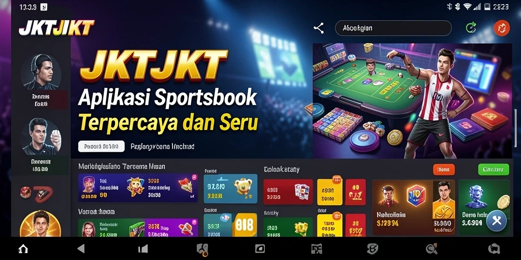 Tampilan aplikasi JKTJKT saat melakukan taruhan langsung.