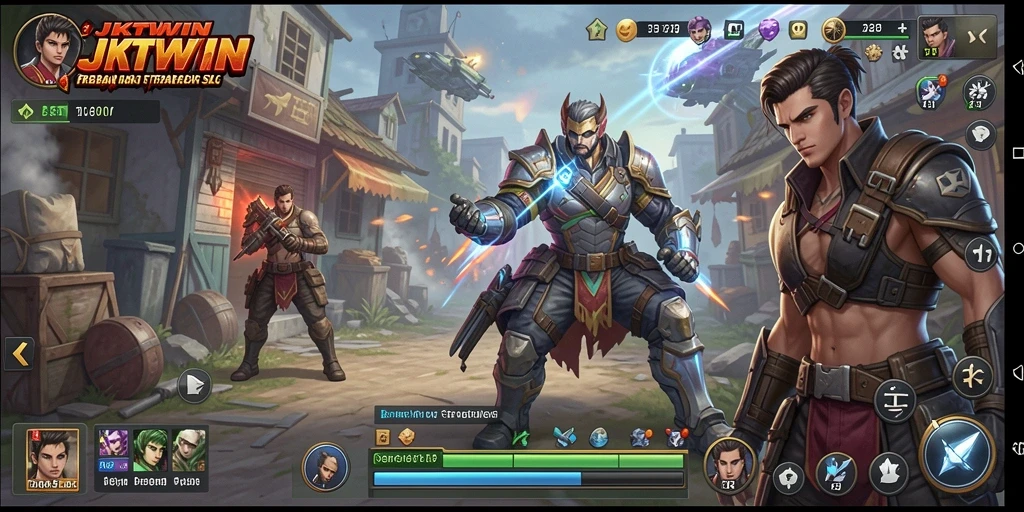 Screenshot utama JKTWIN menampilkan aksi gameplay SLG yang intens.