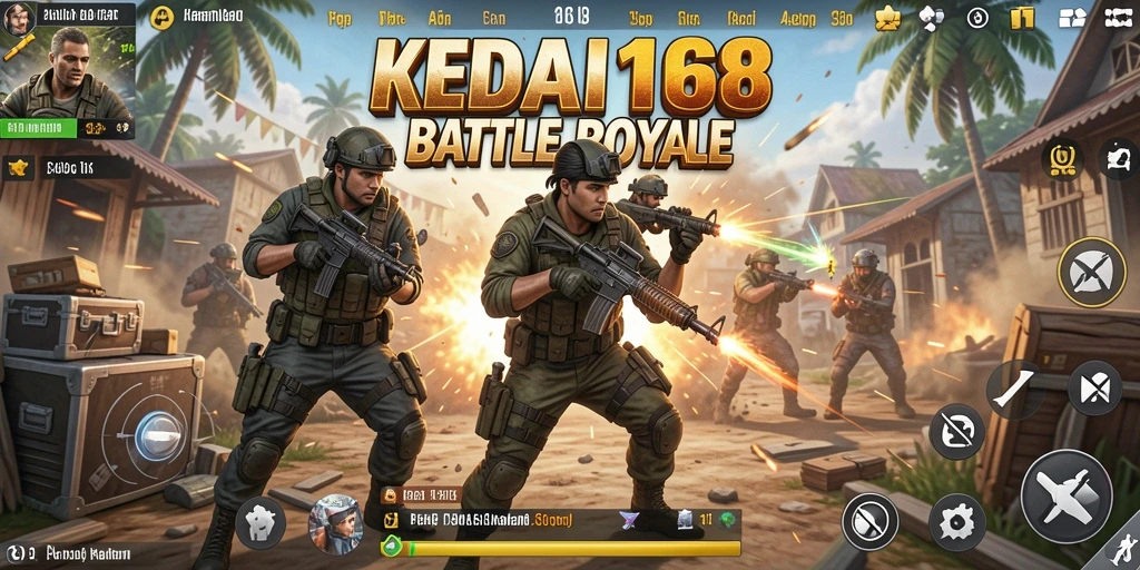 Tampilan gameplay KEDAI168 saat pertempuran sengit di arena.