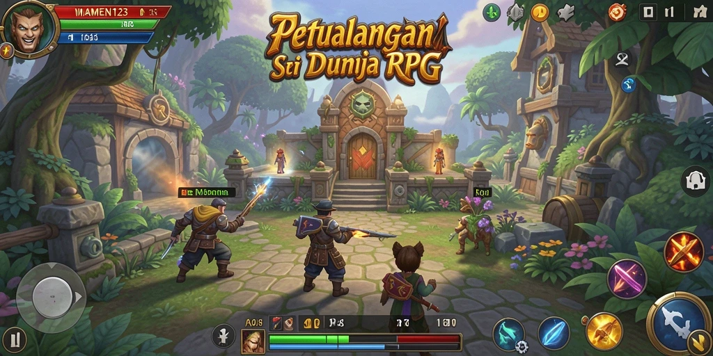 Tampilan menarik dari gameplay RPG MAMEN123