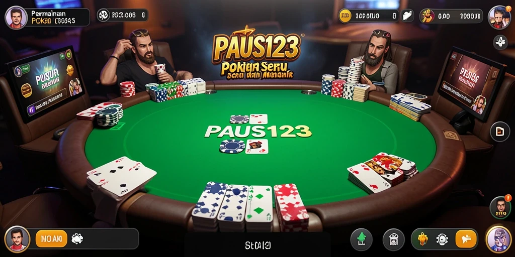 Tampilan gameplay PAUS123 dengan pemain yang bersaing dalam poker.