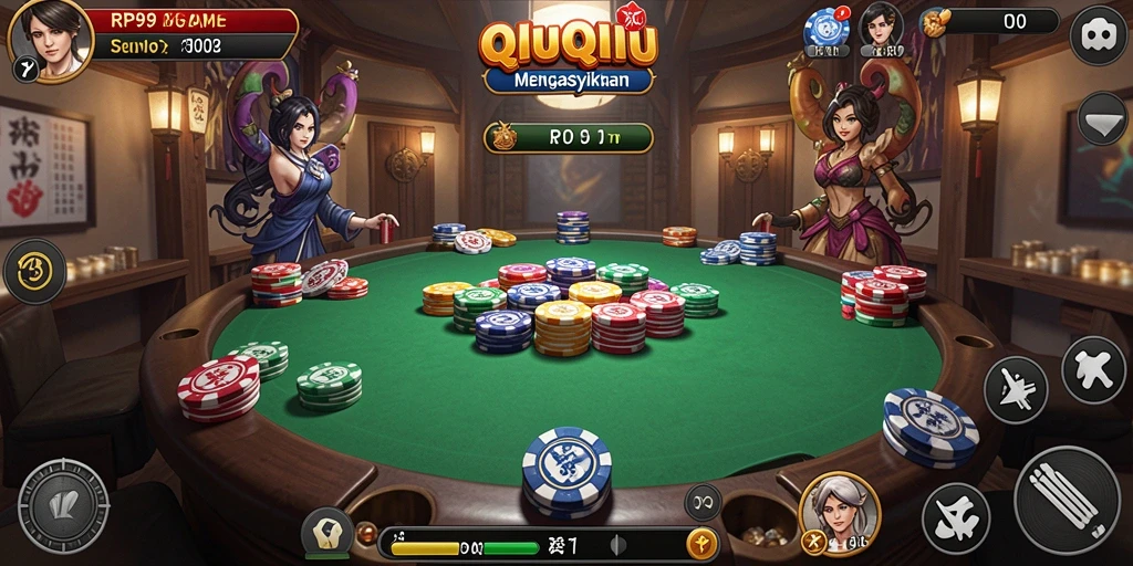 Tangkapan layar gameplay QiuQiu yang seru di RP99.