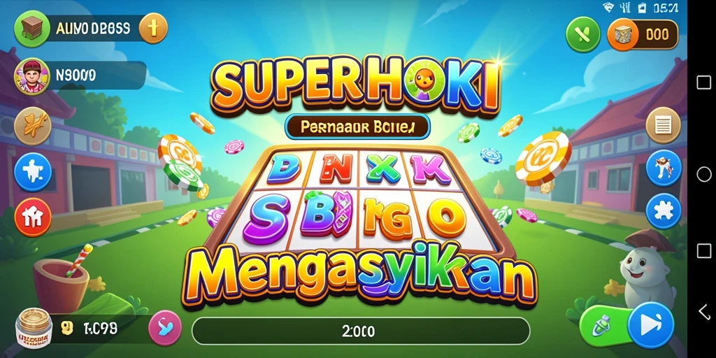 Tampilan gameplay Bingo dalam SUPERHOKI yang seru dan menggembirakan.